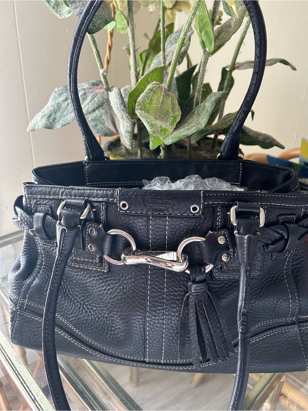 Coach Hampton Leather Shoulder Bag